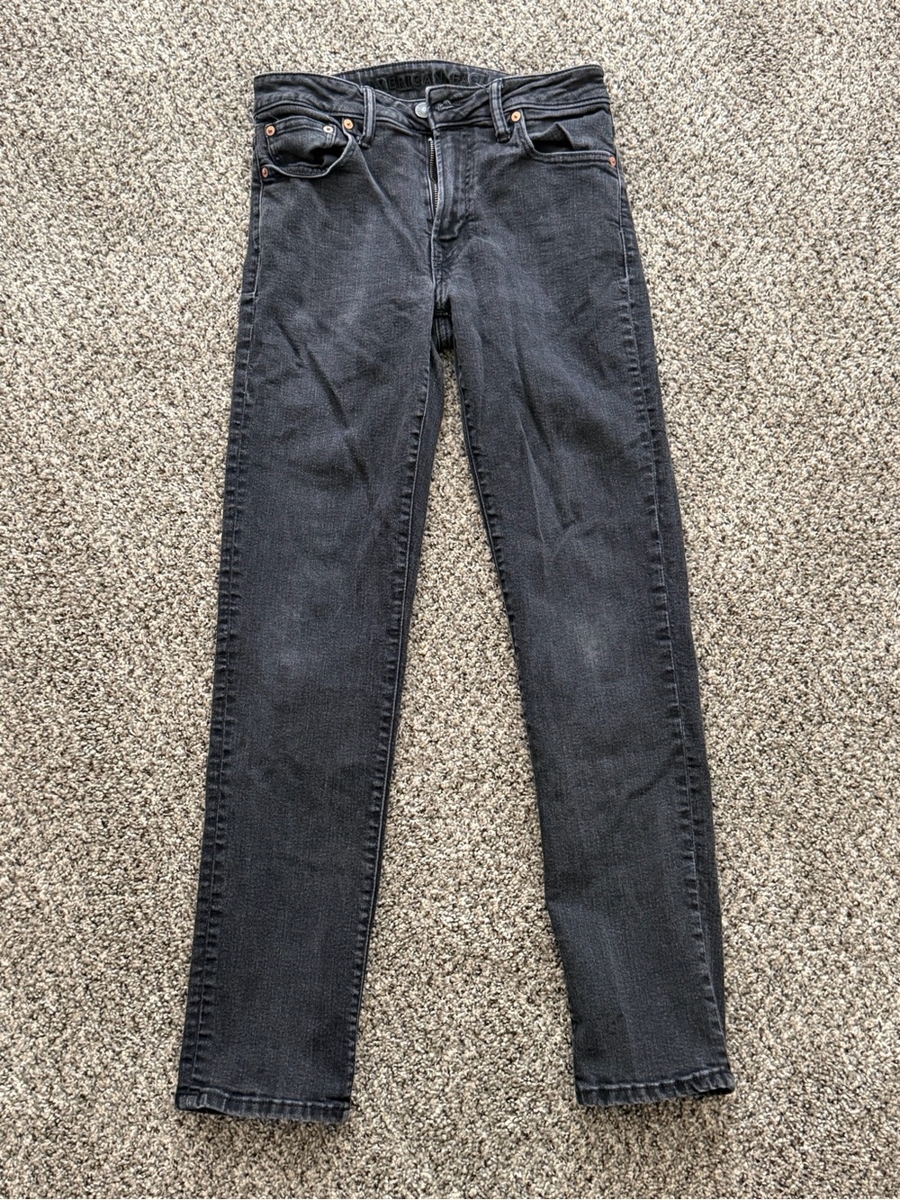 American Eagle Airflex+ Men's Skinny Gray Dark Wash Stretch Denim Jeans